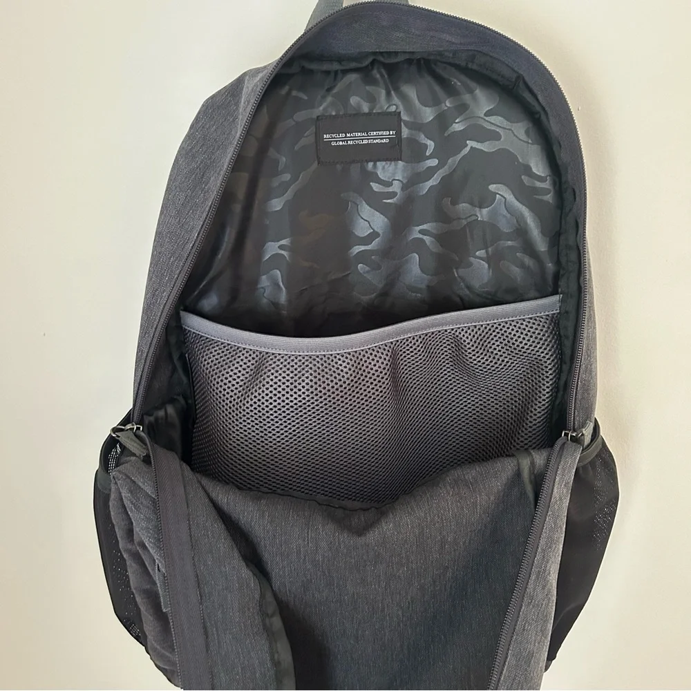 Solo New York Backpack Black And Charcoal‎ From Recycled Bottles 18”x12”